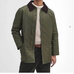Men's Olive Green Quilted Barbour Jacket XXL